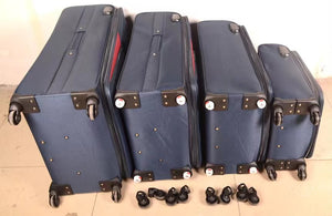 4 pieces set expandable 4 wheel luggage 32" 29" 26" 20" blue: Travel land