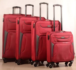 4 pieces set expandable 4 wheel luggage 32" 29" 26" 20" red: Travel land