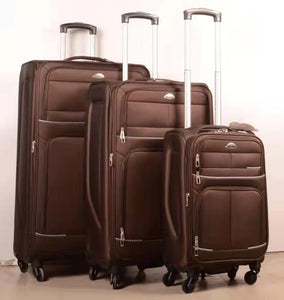 3 pieces set expandable 4 wheel luggage 32" 28"   20" coffee