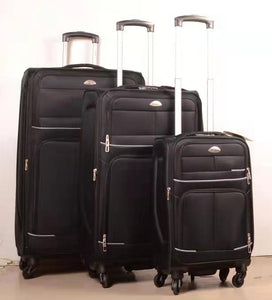 3 pieces set expandable 4 wheel luggage 32" 28"   20" black