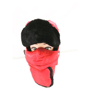 Unisex Winter Warm Thick Windproof hat red