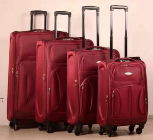 4 pieces set expandable 4 wheel luggage 32" 28" 24" 20" red logo: light weight