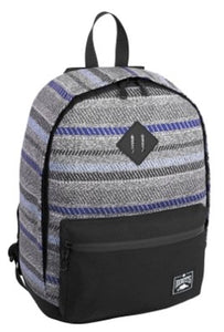 ROOTS POLY BPACK GREY STRIPE/BLK RTS4700
