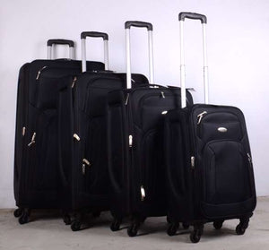 4 pieces set expandable 4 wheel luggage 32" 28" 24" 20" black