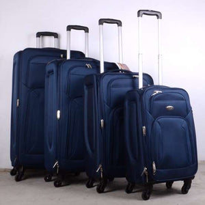 4 pieces set expandable 4 wheel luggage 32" 28" 24" 20" navy