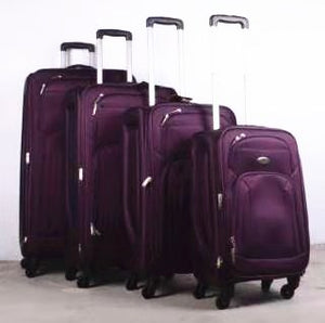 4 pieces set expandable 4 wheel luggage 32" 28" 24" 20" purple