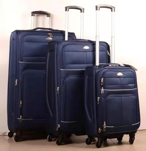 3 pieces set expandable 4 wheel luggage 32" 28"   20" blue