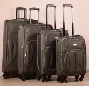 4 pieces set expandable 4 wheel luggage 32" 28" 24" 20" grey logo: light weight
